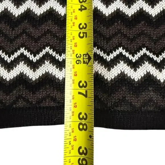 Calvin Klein Black White Chevron Knit Sweater Dress Size M NWT - Picture 6 of 7